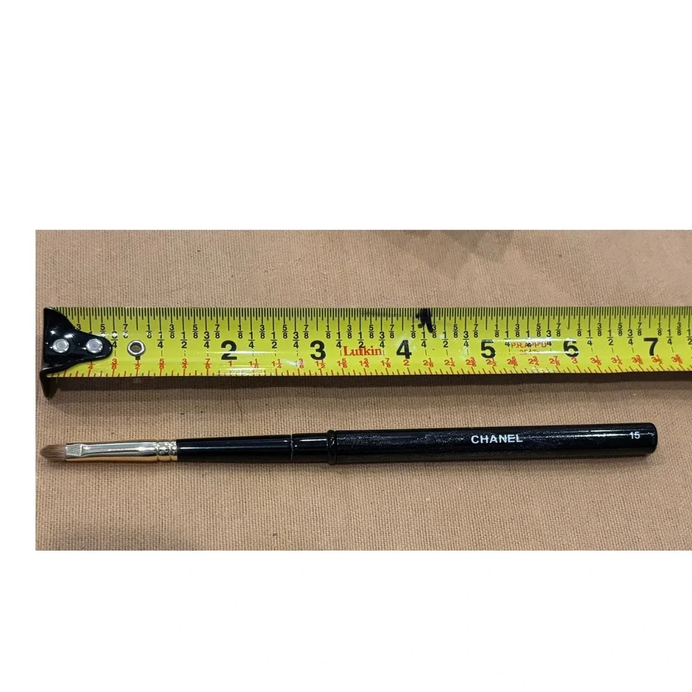Chanel No 15 Retractable Lip Brush Black Gold Professional Makeup Tool Luxury